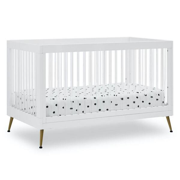 sloan acrylic white and clear crib Delta Children Sloane 4-in-1 Acrylic Convertible Crib-Greenguard Gold  Certified, Bianca White/Melted Bronze W133130-186 The Home Depot