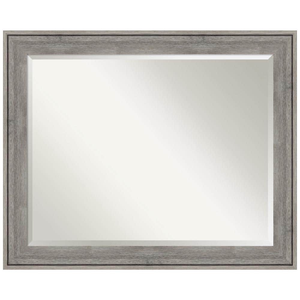 Regis Barnwood 32.38 in. x 26.38 in. Rustic Rectangle Framed Grey Bathroom Vanity Wall Mirror price history on PriceWatchPro