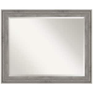 Regis Barnwood 32.38 in. x 26.38 in. Rustic Rectangle Framed Grey Bathroom Vanity Wall Mirror