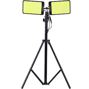 11200 Lumens Outdoor Dual-Head Tripod LED Lights Construction, Portable Stand Work Light with Remote