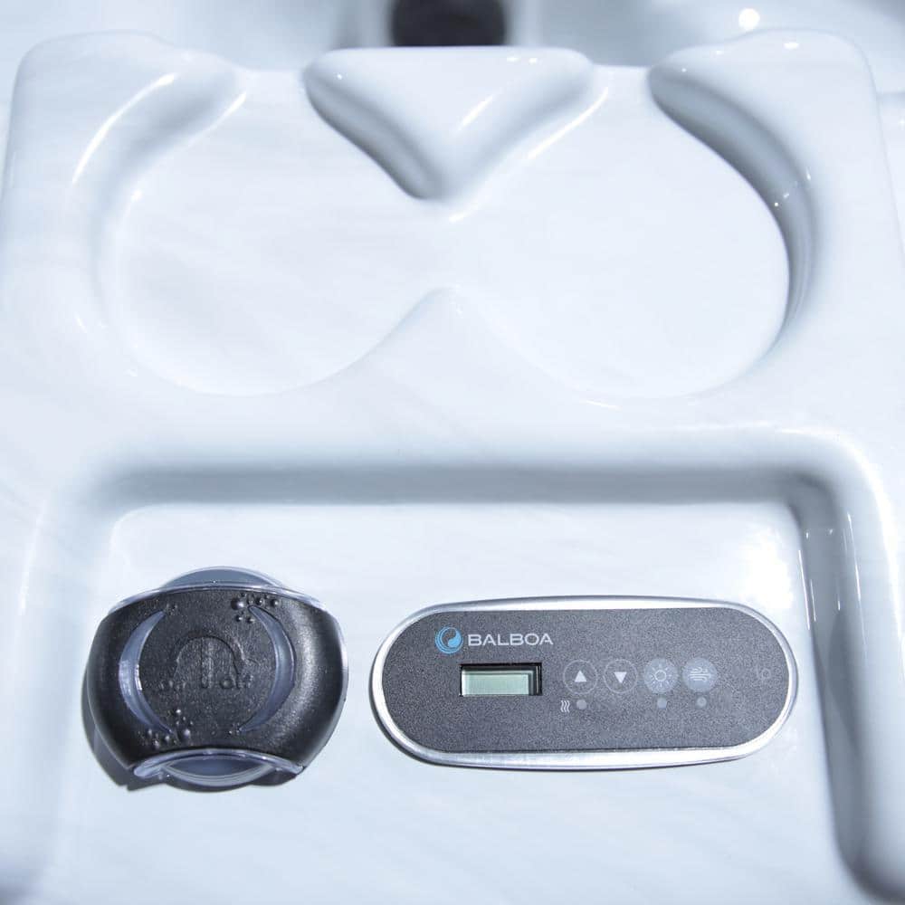 Gray Oval 2-Person Resin Plug and Play Hot Tub
