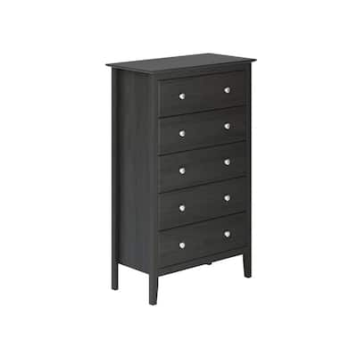 5-Drawer Black Chest of Drawers