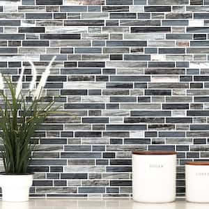 Grigio Lagoon Interlocking 11.81 in. x 11.81 in. Glossy Glass Patterned Look Wall Tile (9.7 sq. ft./Case)