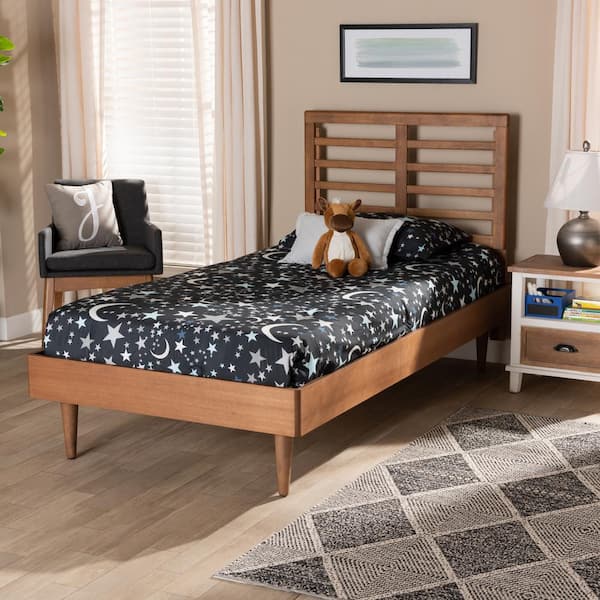 Baxton Studio Delia Brown Twin Platform Bed 1881116111158HD The