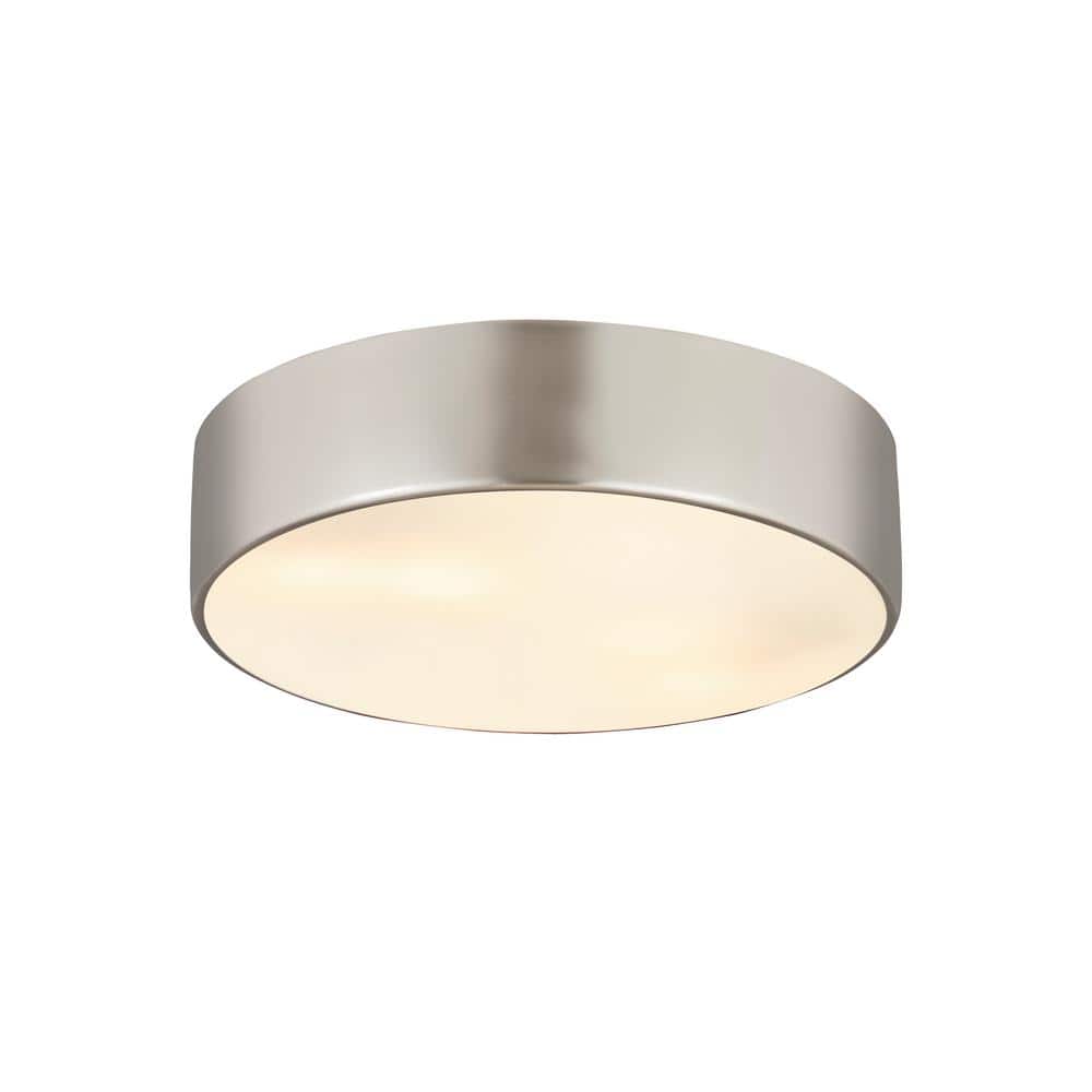 Harley 20" Brushed Nickel Steel Drum Flush Mount Ceiling Light