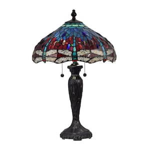 Dale Tiffany 27 in. Fieldstone Zenia Table Lamp with Tiffany Art Glass ...