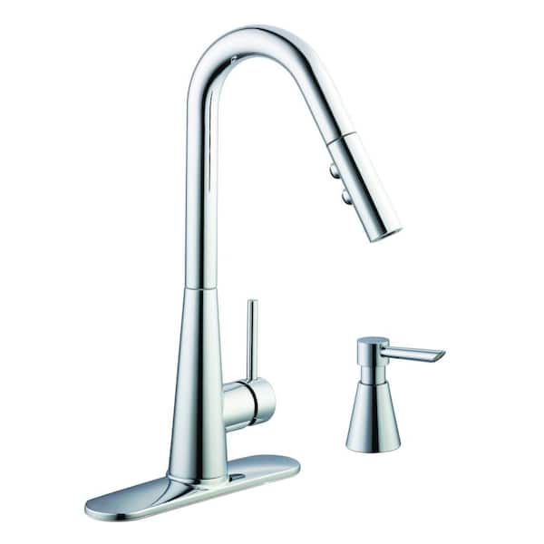Glacier Bay 950 Series Single-Handle Pull-Down Sprayer Kitchen Faucet with Soap Dispenser in Chrome