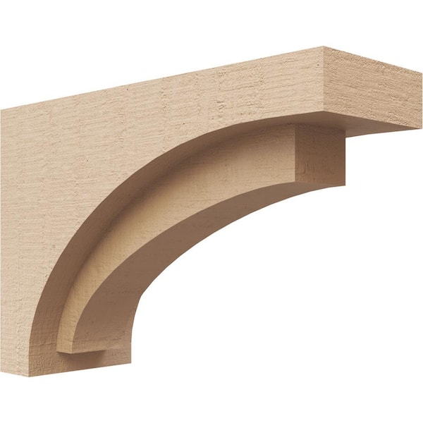 Ekena Millwork 4 in. x 8 in. x 12 in. Series 3 Classic Rivera Rough Cedar Woodgrain Timberthane Polyurethane Corbel, Primed Tan