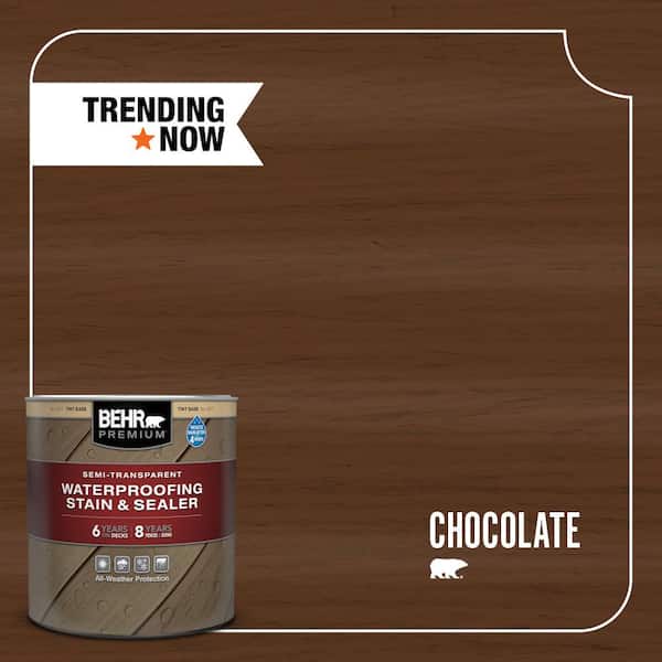 BEHR PREMIUM 1 qt. #ST-129 Chocolate Semi-Transparent Waterproofing Exterior Wood Stain and Sealer