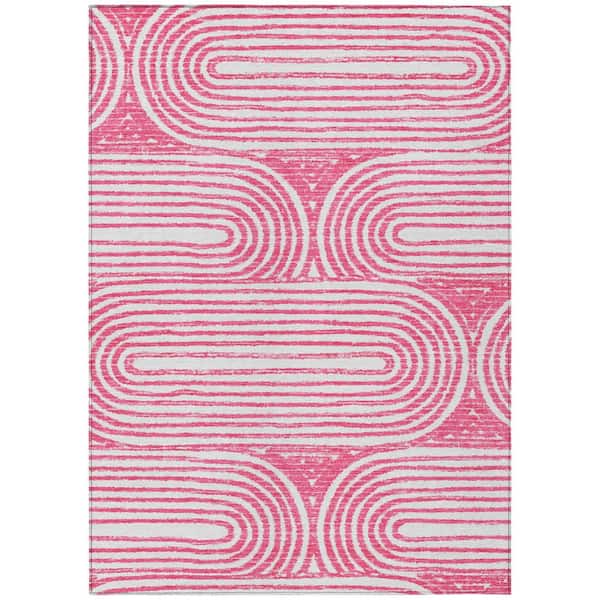 Addison Rugs Chantille ACN540 Blush 5 ft. x 7 ft. 6 in. Machine Washable Indoor/Outdoor Geometric Area Rug