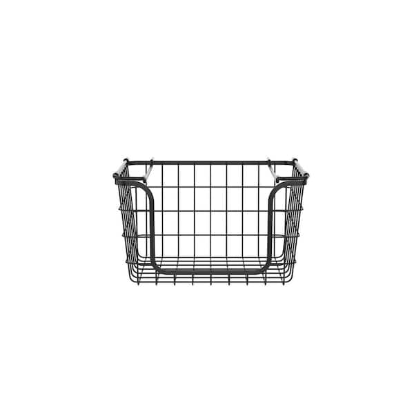 infrastructuur fusie Buiten adem Oceanstar Stackable Metal Wire Storage Basket Set for Pantry, Countertop,  Kitchen or Bathroom - Black (Set of 3) BSL1828 - The Home Depot