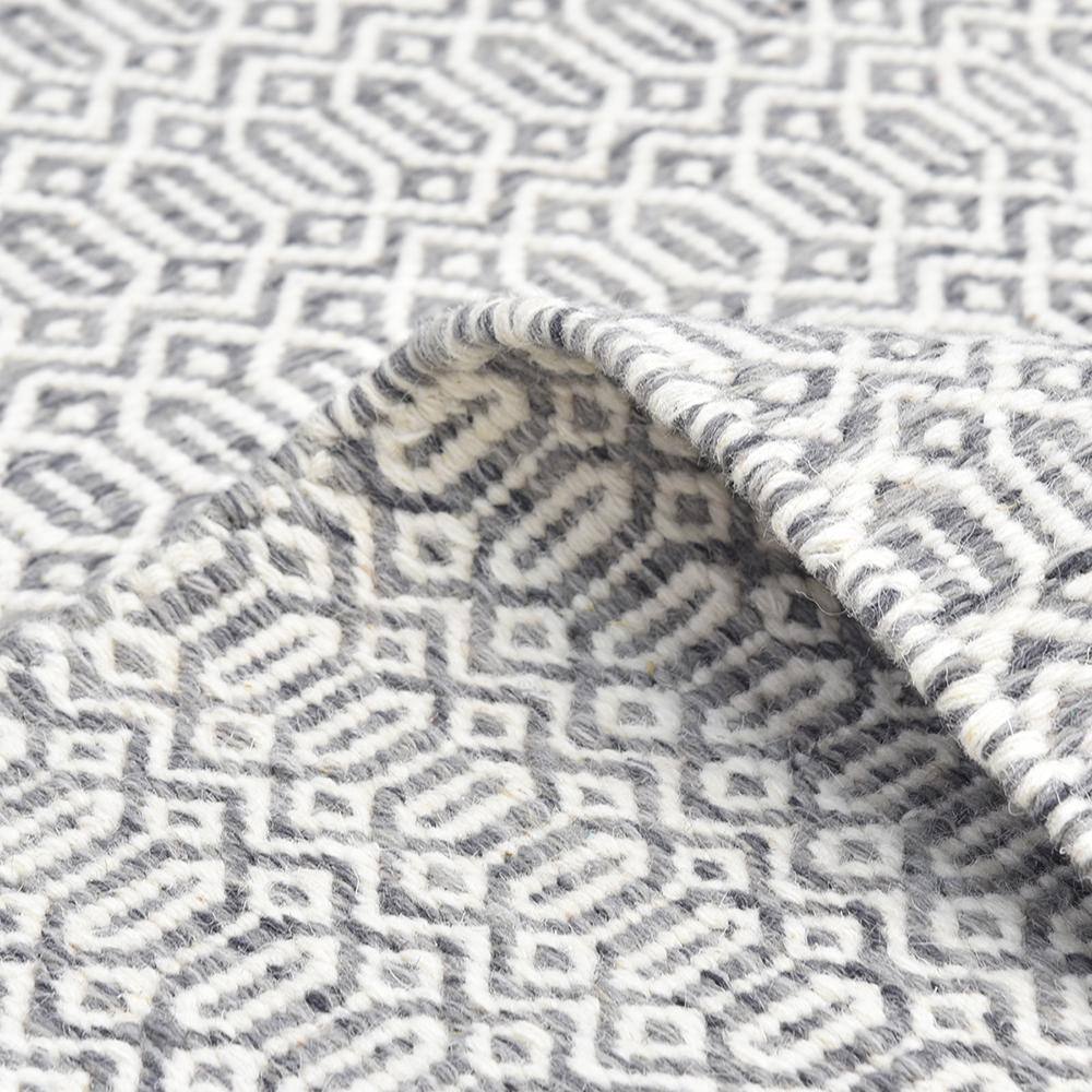 Slate Geometric Flat Woven Wool 9' x 12' Area Rug