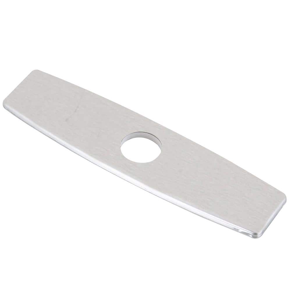 10.2 in. x 2.3 in. x 1.34 in. Brass Kitchen & Bathroom Sink Faucet Hole Cover Deck Plate Escutcheon in Brushed Nickel price history on PriceWatchPro