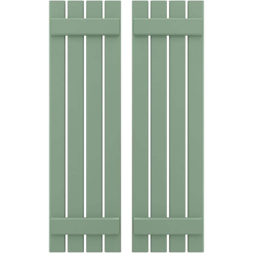 15-1/2-in W x 79-in H Americraft 4 Board Exterior Real Wood Spaced Board and Batten Shutters Track Green price history on PriceWatchPro