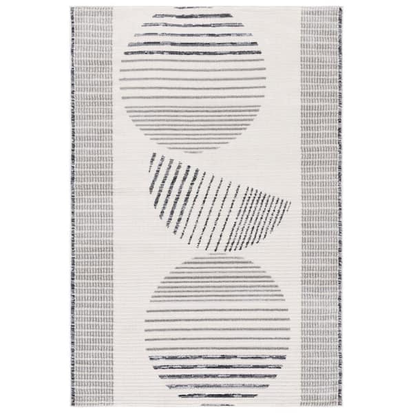 Alamo Ivory/Gray 9 ft. x 12 ft. Modern Geometric Area Rug