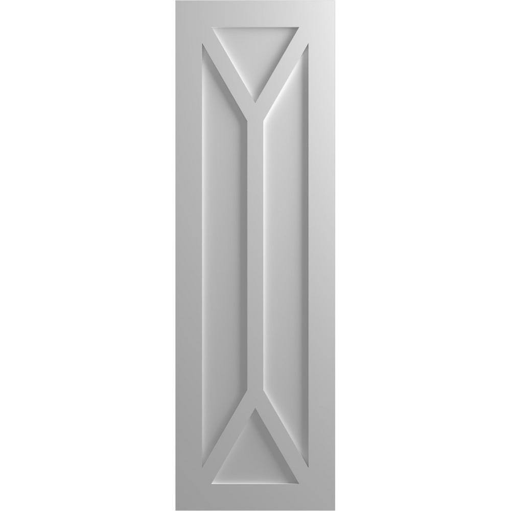 12 in. x 47 in. Flat Panel True Fit PVC San Carlos Mission Style Fixed Mount Shutters Pair in Primed price history on PriceWatchPro