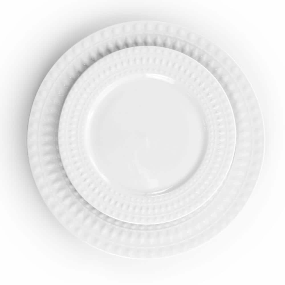 White Porcelain 16-Piece Round Dinnerware Set