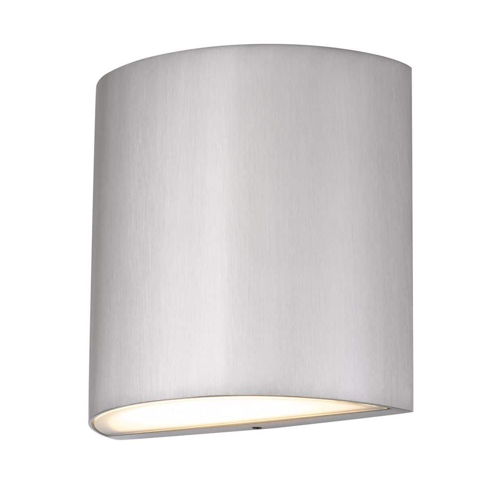 7 in. 1-Light Brushed Chrome LED Outdoor Wall Sconce for Porch Patio Garage Entryway, 3CCT Exterior Wall Light price history on PriceWatchPro