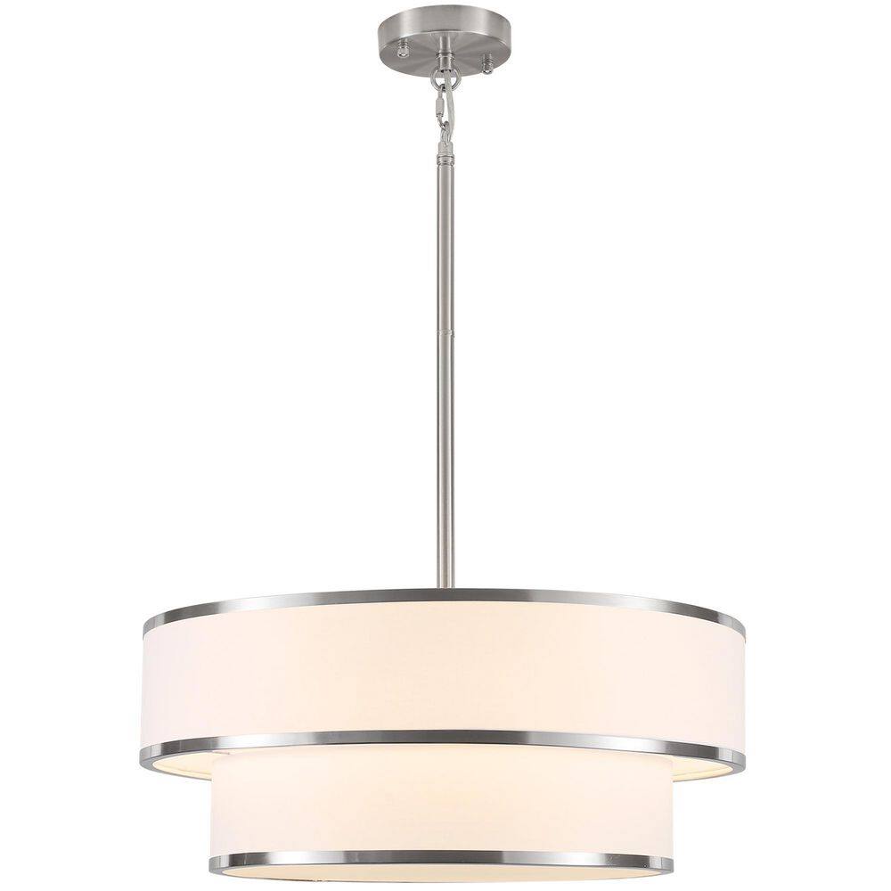 5-Light Modern Nickel 2-Tier Drum Chandelier with White Fabric Shade Height Adjustable Pendant Light for Kitchen Island price history on PriceWatchPro