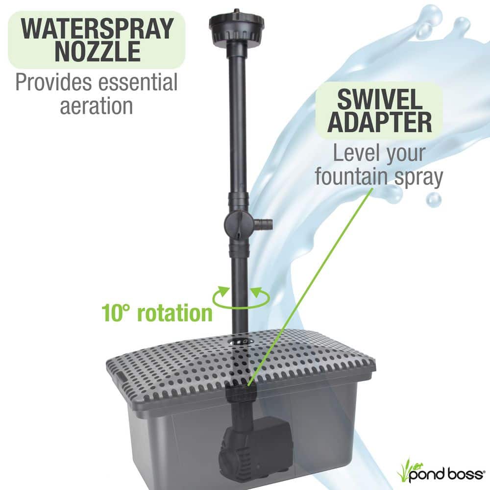 Black Medium Pond Filter Kit with Pump for 500 Gallons