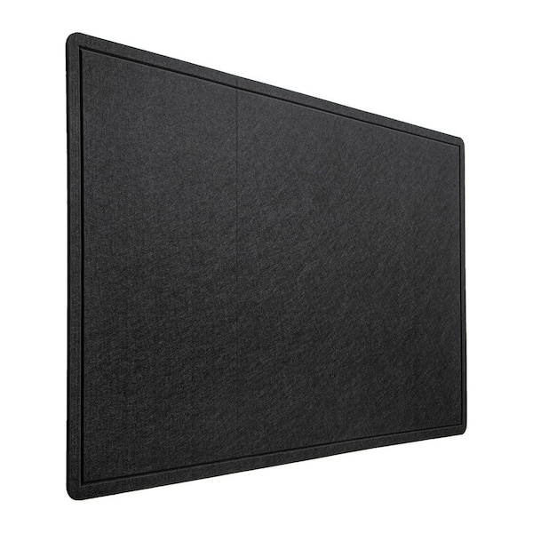 36 x 24 Inch Bulletin Board Foldable Felt Pin Board with 30 Push Pins Self-Adhesive Tape Black for Wall Decor