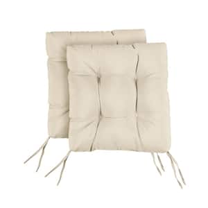 Natural Tufted Chair Cushion Square Back 16 x 16 x 3 (Set of 2)