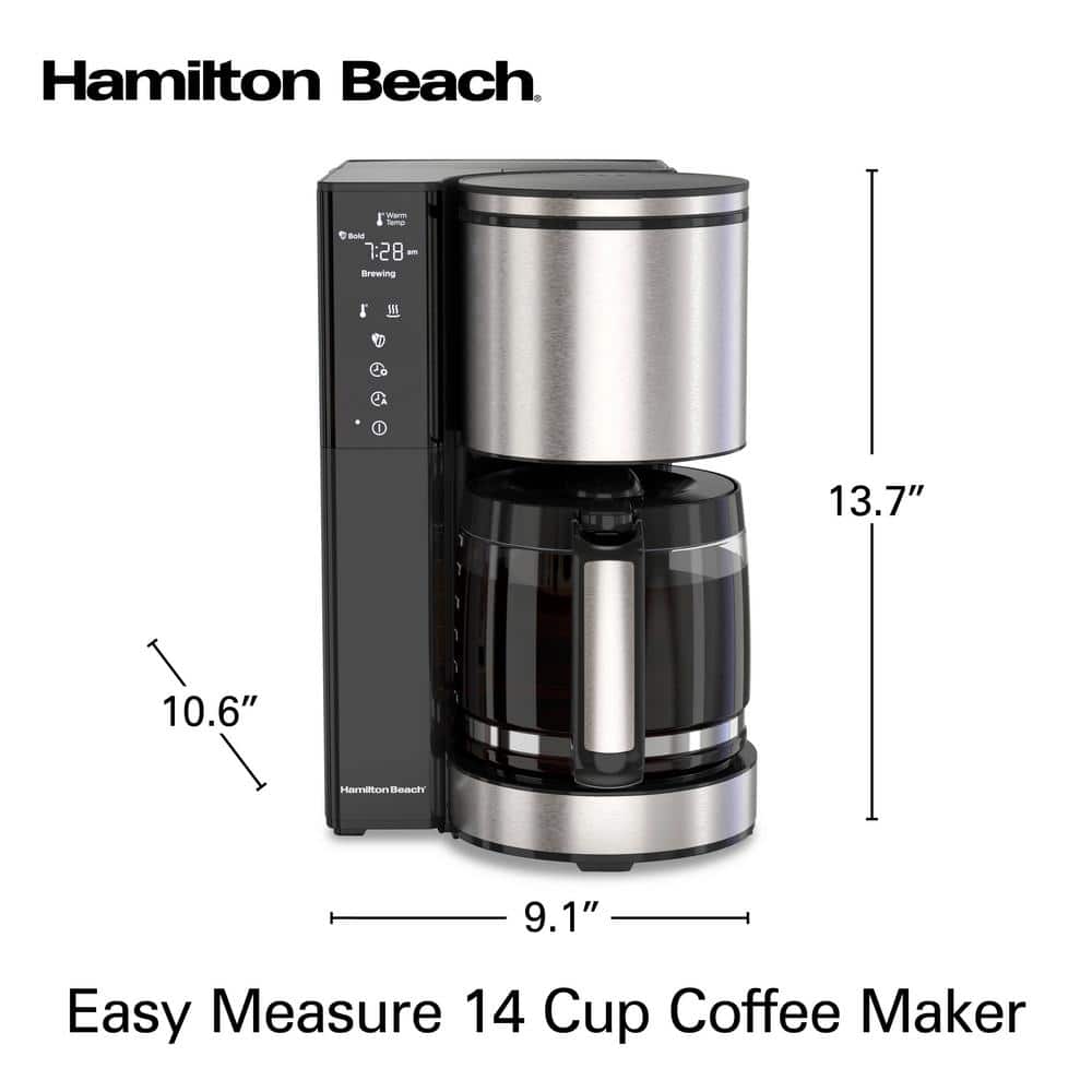 Hamilton Beach 14-Cup Black and Stainless Steel Coffee Maker