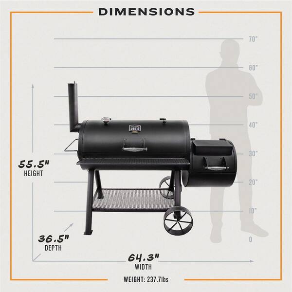 OKLAHOMA JOE'S Longhorn Offset Charcoal Smoker and Grill with 1060