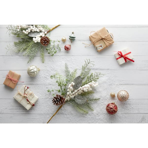 Home Accents Holiday Ashford Meadows 16 in. Decorative Pick Arrangement, Snow