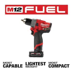 M12 FUEL 12V Li-Ion Brushless Cordless Hammer Drill and Impact Driver Combo Kit (2-Tool)w/ M12 3/8 in. Ratchet