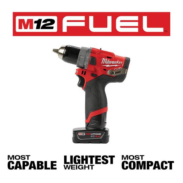 Milwaukee - M12 FUEL 12V Lithium-Ion Brushless Cordless Hammer Drill and Impact Driver Combo Kit w/ 2 Batteries and Bag (2-Tool)