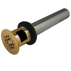 Trimscape 17-Gauge Grid Bathroom Sink Drain in Polished Brass with Overflow