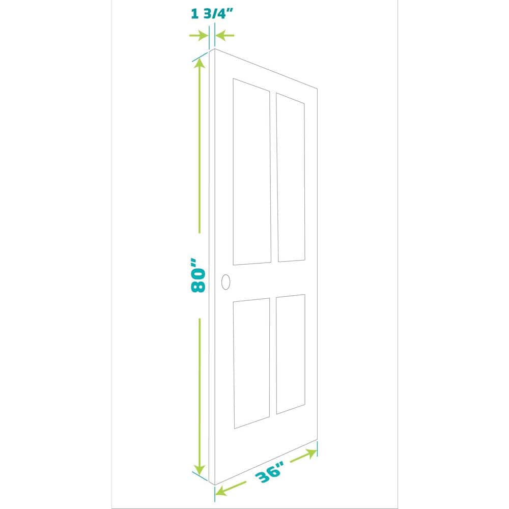 White Primed Solid Pine Wood 80" x 36" 1-Panel Slab Door