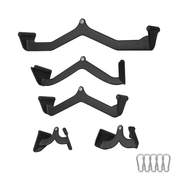 SKYSHALO LAT Pulldown Attachments, Cable Machine Rowing T-bar V-bar 5 Set, Tricep Pull Down Bar, for Home Gym Fitness