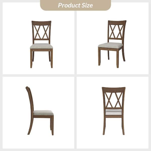 JAYDEN CREATION Aitana Rustic Farmhouse Walnut Solid Wood Dining