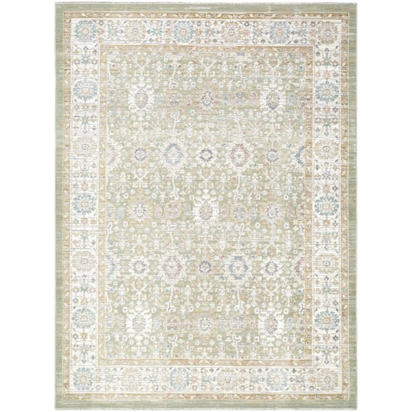 Amir AMR-2306 7 ft. x 10 ft. Green Machine Woven, Area Rug