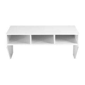 42.5 in. White Wall Mounted Floating Computer Table Desk Storage Shelf