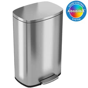 SoftStep 13.2 Gal. Stainless Steel Step Trash Can with Inner Bucket for Office and Kitchen