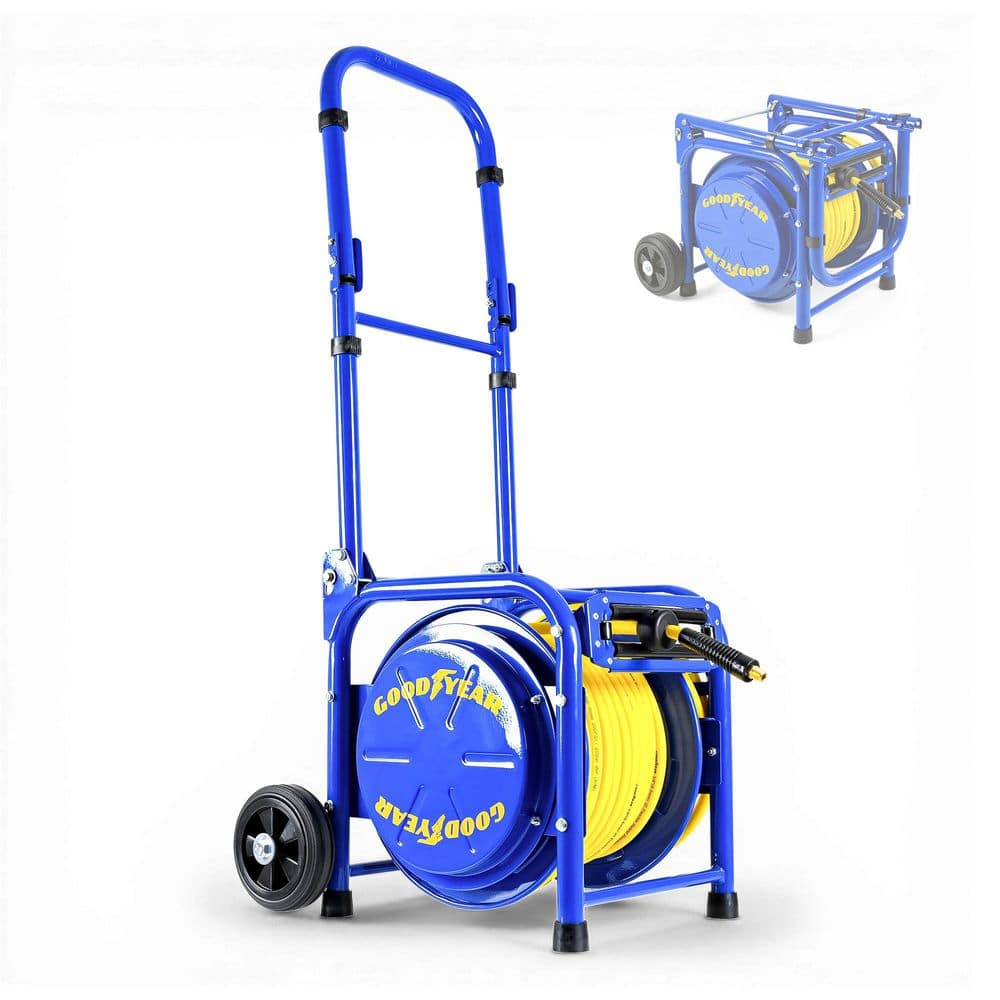 "3/8"" x 100 ft Hybrid Polymer Air Hose Reel , 300 PS with Foldable Handle, Dual Locking System, & Easy-Move Wheels" price history on PriceWatchPro
