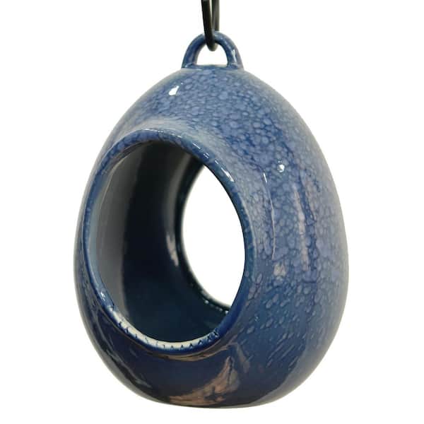Byer of Maine 8 in. Blue Ceramic Fly Through Feeder