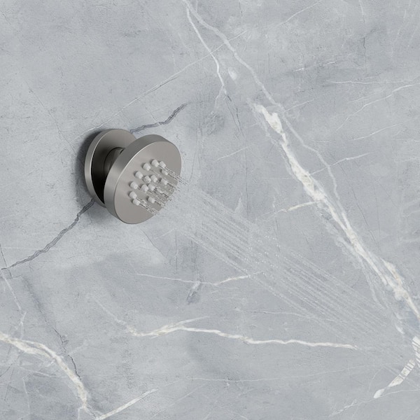 SerenityFlow 1 Body-Spray Single Handle 1-Spray Tub and Shower Faucet 1.8 GPM in. Brushed Nickel Valve Not Included