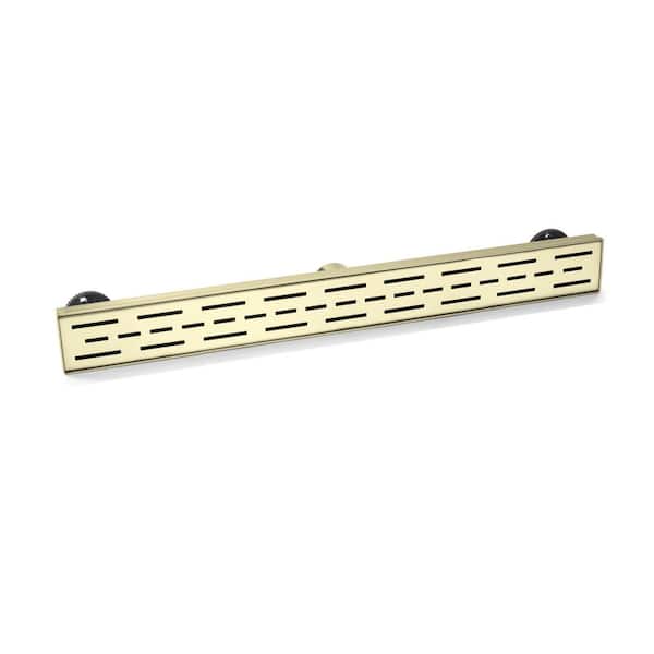 28 in. Linear Shower Drain in Brushed Gold