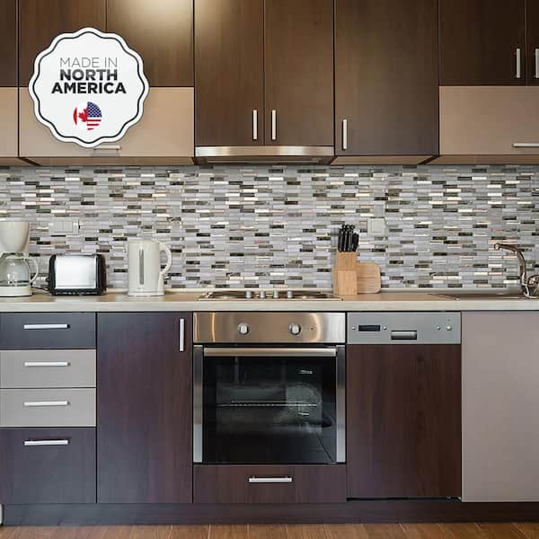 Smart Tiles 10.20 in x 9 in Peel and Stick Self-Adhesive Mosaic Backsplash Wall Tile - Milenza Genoa (4-Pack) Smart Tiles 10.20 in x 9 in Peel and Stick Self-Adhesive Mosaic Backsplash Wall Tile - Milenza Genoa (4-Pack)