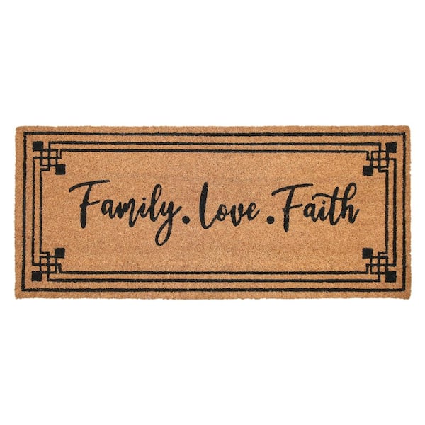 Chesapeake Coir Natural Black Non-Slip Indoor Doormat (20 in. x 46 in.)