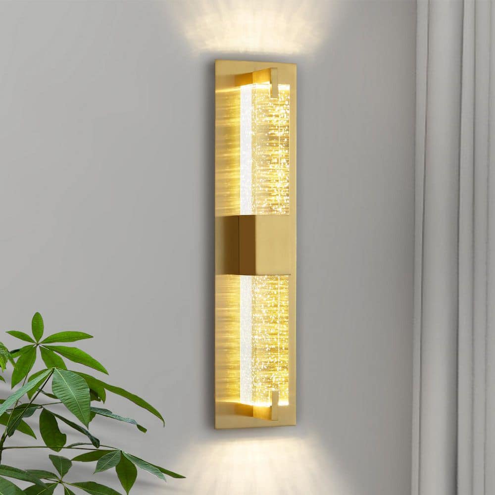 KAISITE Modern 1-Light Gold Dimmable LED Wall Sconce Wall