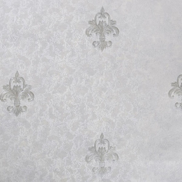 Dundee Deco Falkirk McGowen III Grey Vintage Floral PVC Peel and Stick Self Adhesive Wallpaper (Covers 35.5 sq. ft.)