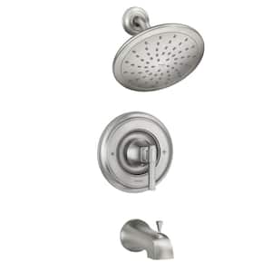 Ayda Single-Handle 1-Spray Tub and Shower Faucet in Spot Resist Brushed Nickel (Valve Included)