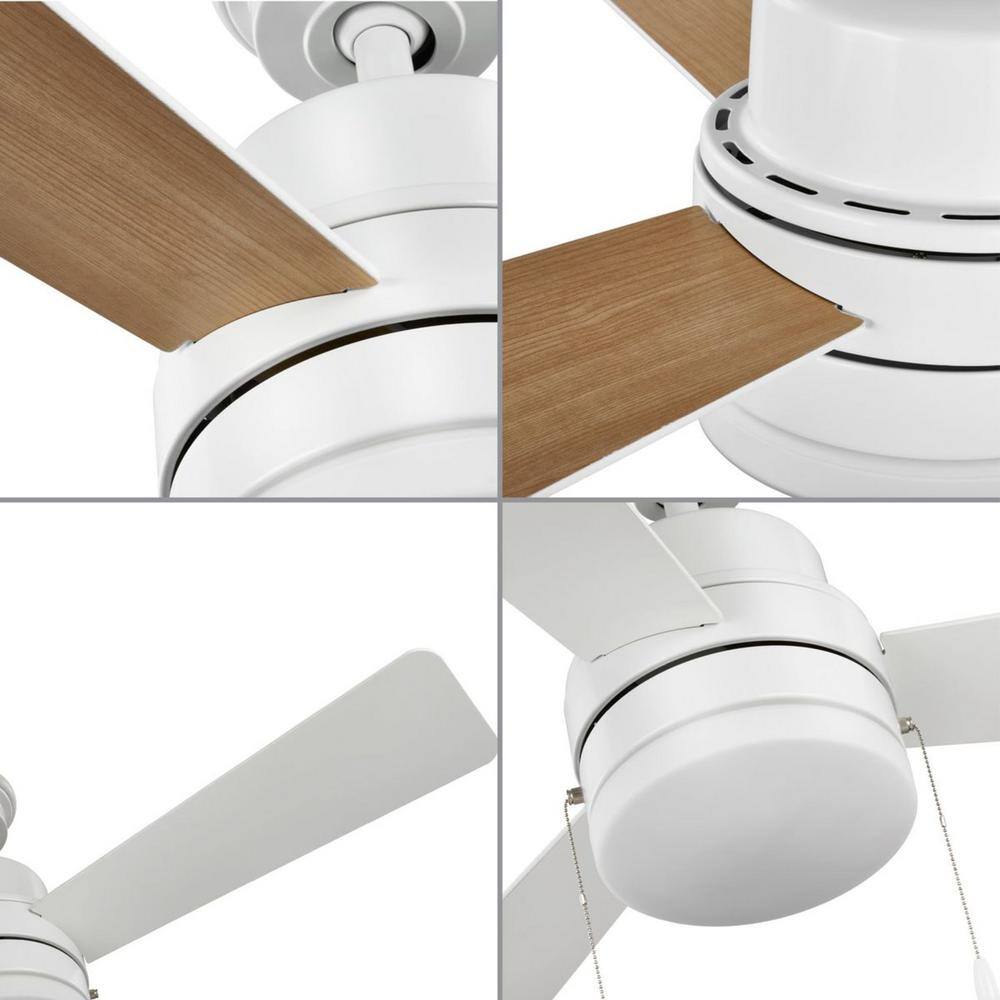 Satin White 52" Ceiling Fan with LED Light and Reversible Blades