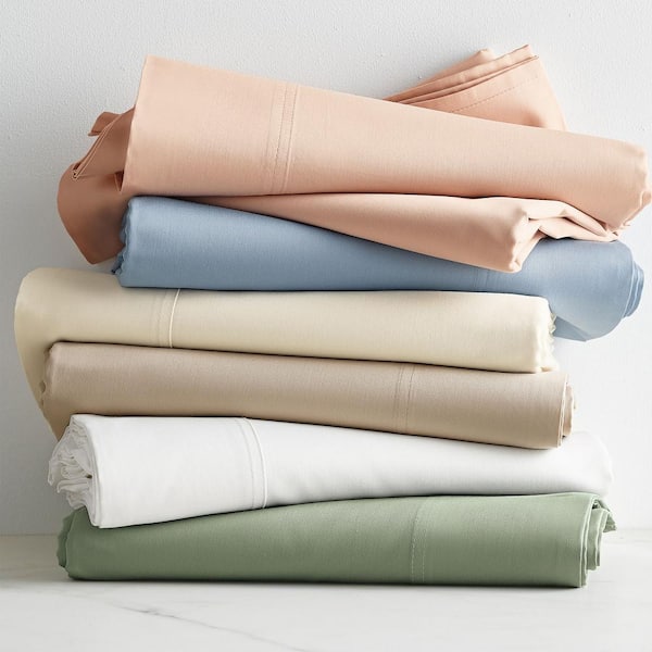 Company Cotton™ Rayon Made From Bamboo Blue Horizon 300-Thread Count Sateen Fitted Sheet