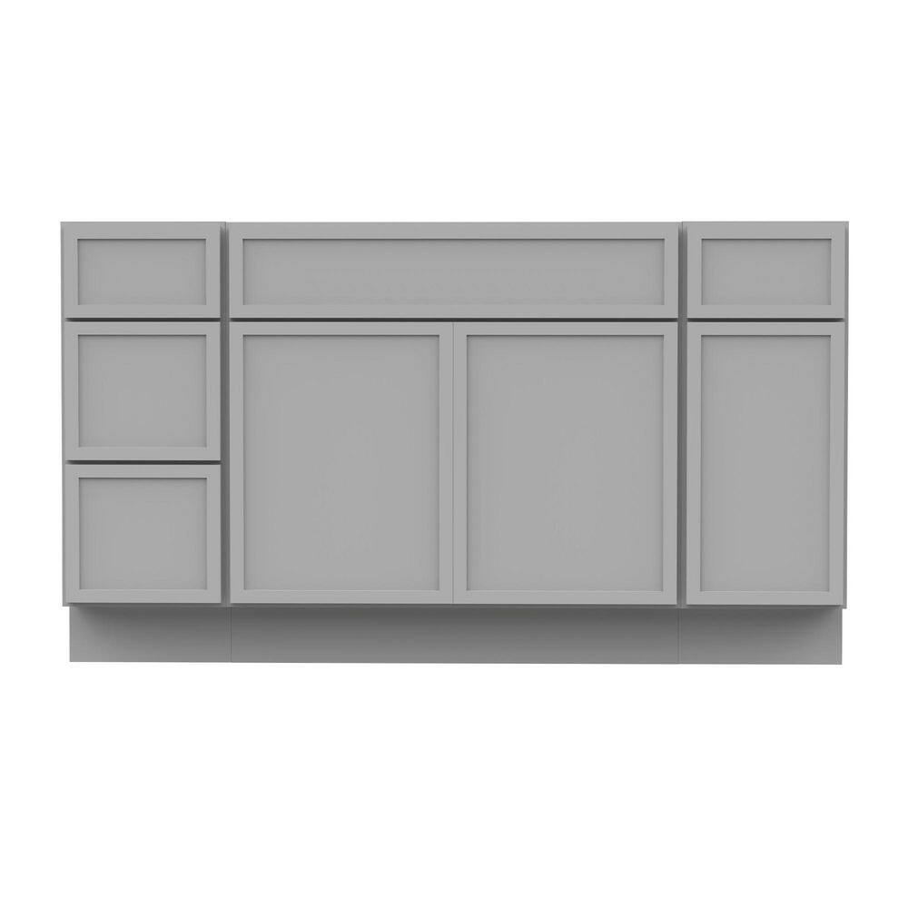 60 in. W x 21 in. D x 32.5 in. H Bath Vanity Cabinet without Top in Gray (Unassembled) price history on PriceWatchPro
